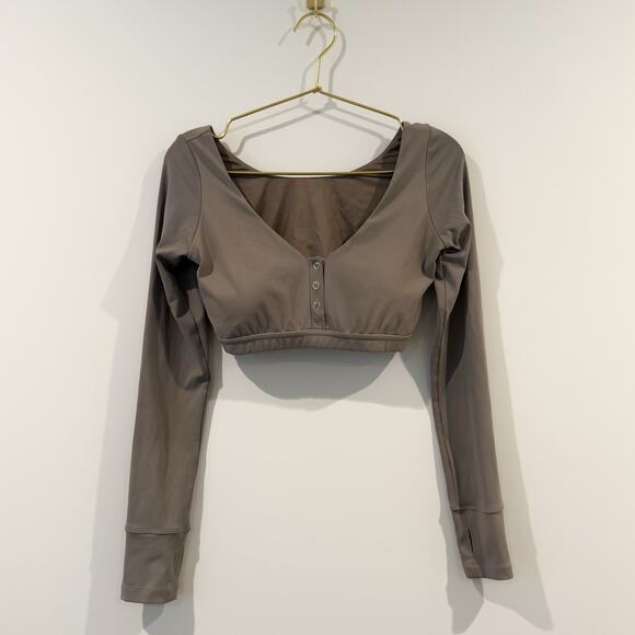 Agent84 Kona Long Sleeve Henley Crop Buttersoft in Clay Sz. S/M - Picture 2 of 5